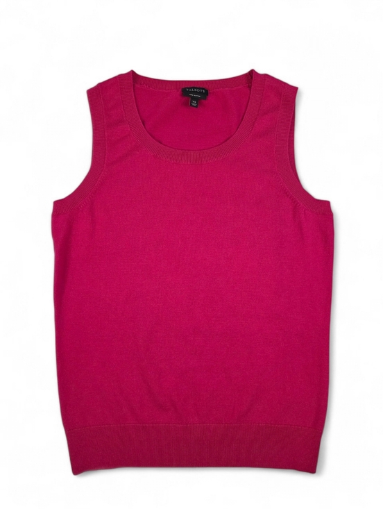 Talbots Tops - Talbots Pima Cotton Sweater Knit Tank XS Hot Pink Sleeveless Office Preppy